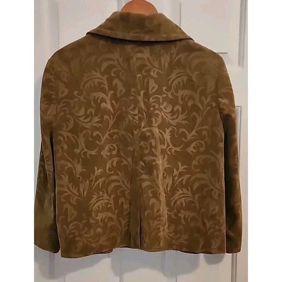 R Q T Womens Blazer Soft Pesto Olive Green Stylish Medium 2 Button Jacket - Picture 9 of 11